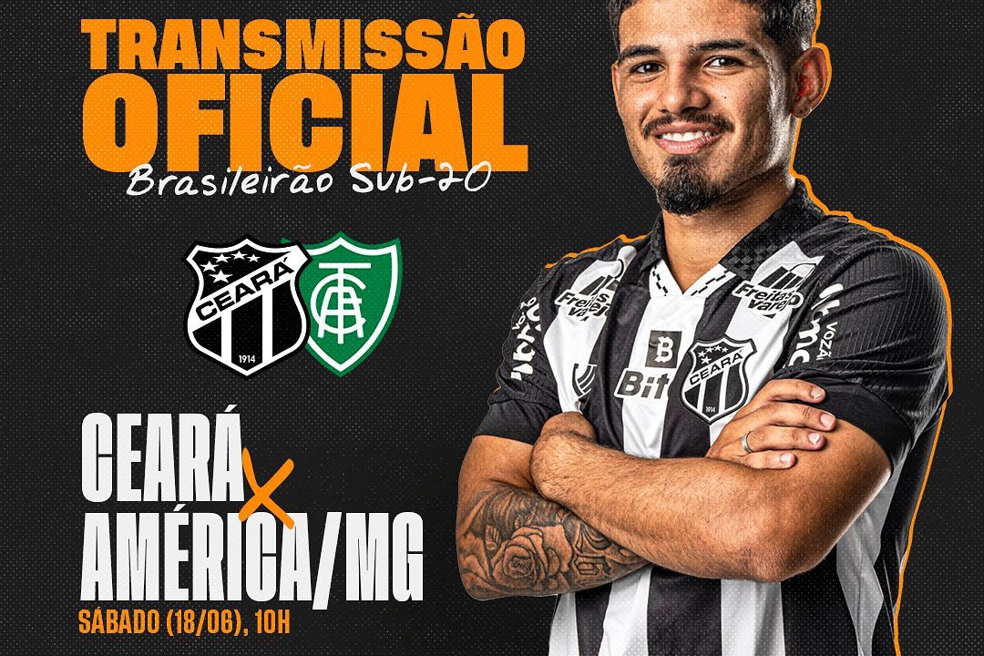 Com transmissão Vozão TV, Ceará encara o América-MG neste sábado, 18, pelo Brasileiro Sub-20