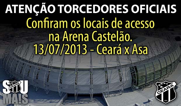 Confira o mapa de acesso para o jogo Ceará x Asa 