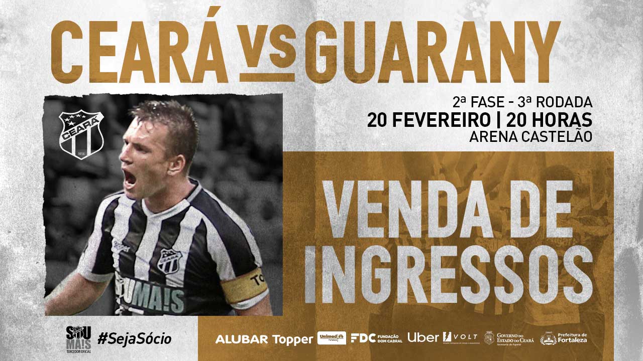 Confira as informações sobre a venda de ingressos para o jogo entre Ceará e Guarany (S) 