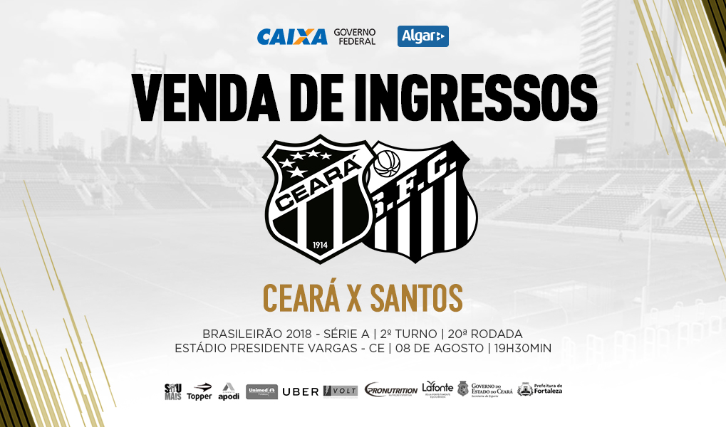 Ceará x Santos: Confira informações sobre venda de ingressos
