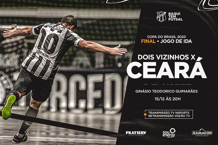 Futsal Adulto: Ceará visita o Dois Vizinho/PR, no primeiro jogo da final da Copa do Brasil