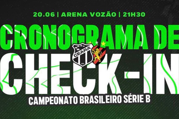 Sócio Vozão: Check-ins liberados para o confronto diante do Sport/PE pela 11ª rodada do Campeonato Brasileiro