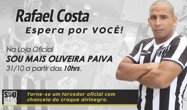 Neste sábado, Rafael Costa estará na Loja Oficial da Oliveira Paiva esperando por você
