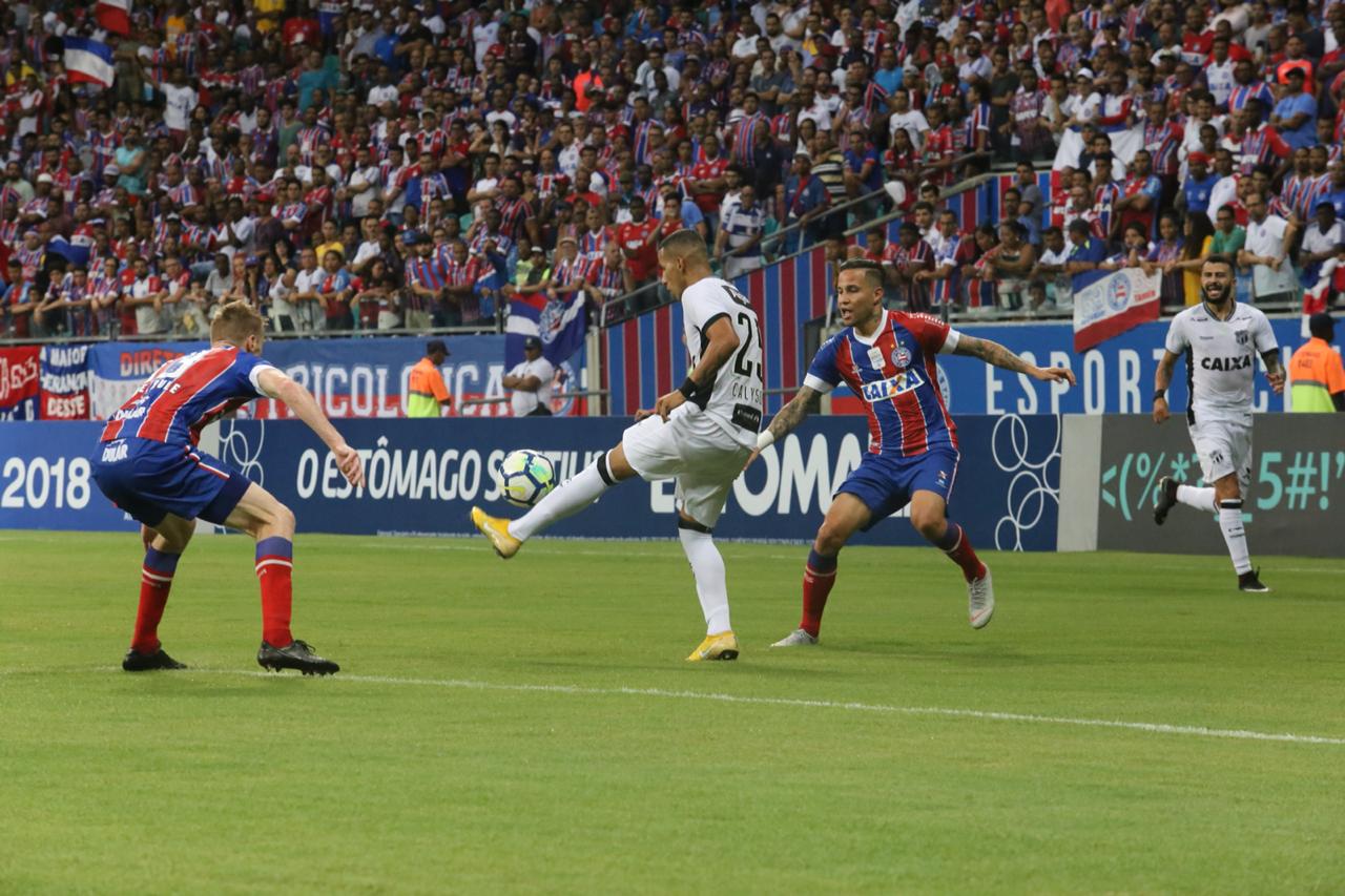 Na Fonte Nova, Ceará abre o placar, mas Bahia vira com gol no fim 
