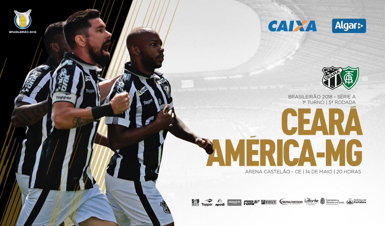Ceará e América/MG se enfrentam hoje, na Arena Castelão