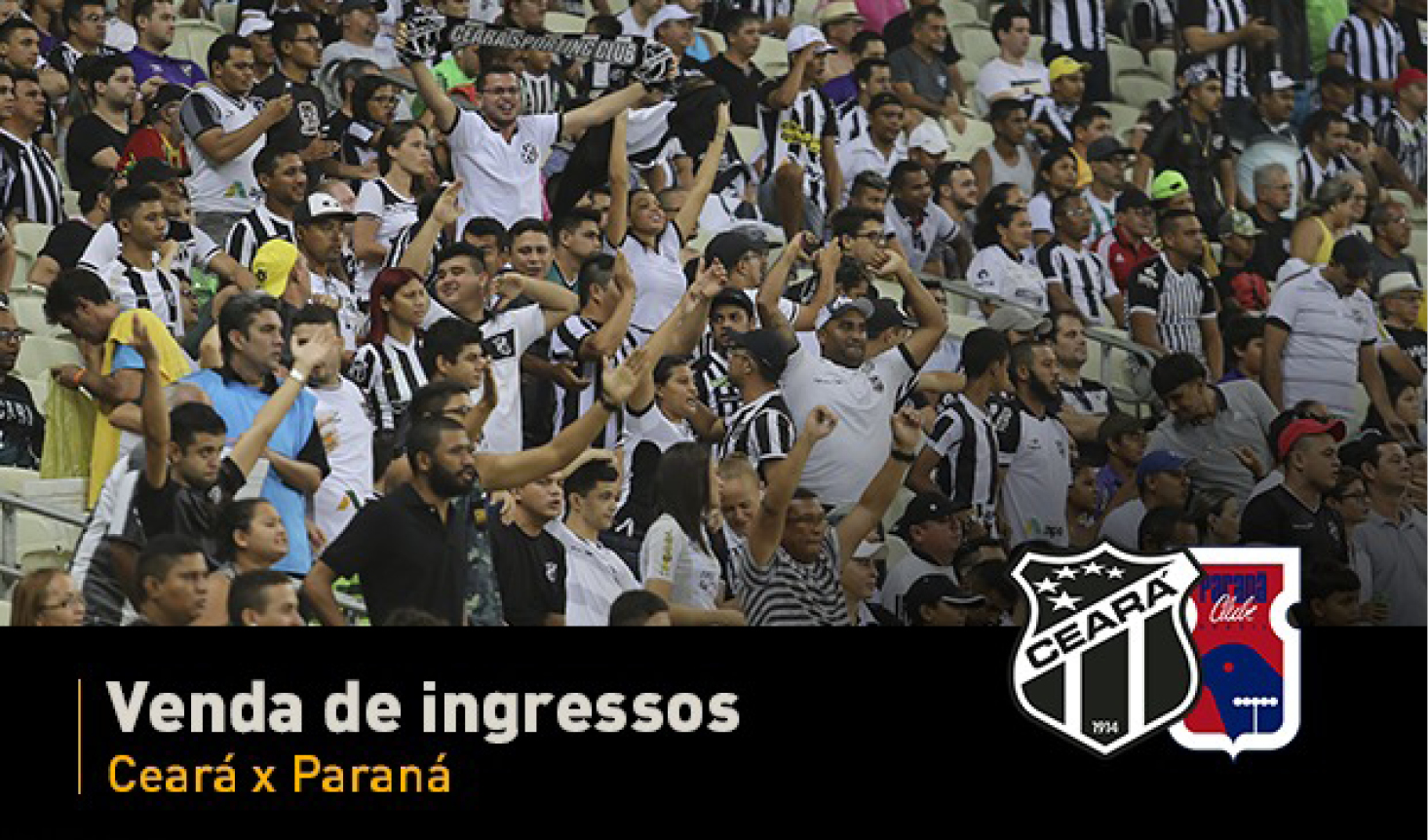 Jogo entre Ceará x Paraná terá ingressos a partir de R$ 20