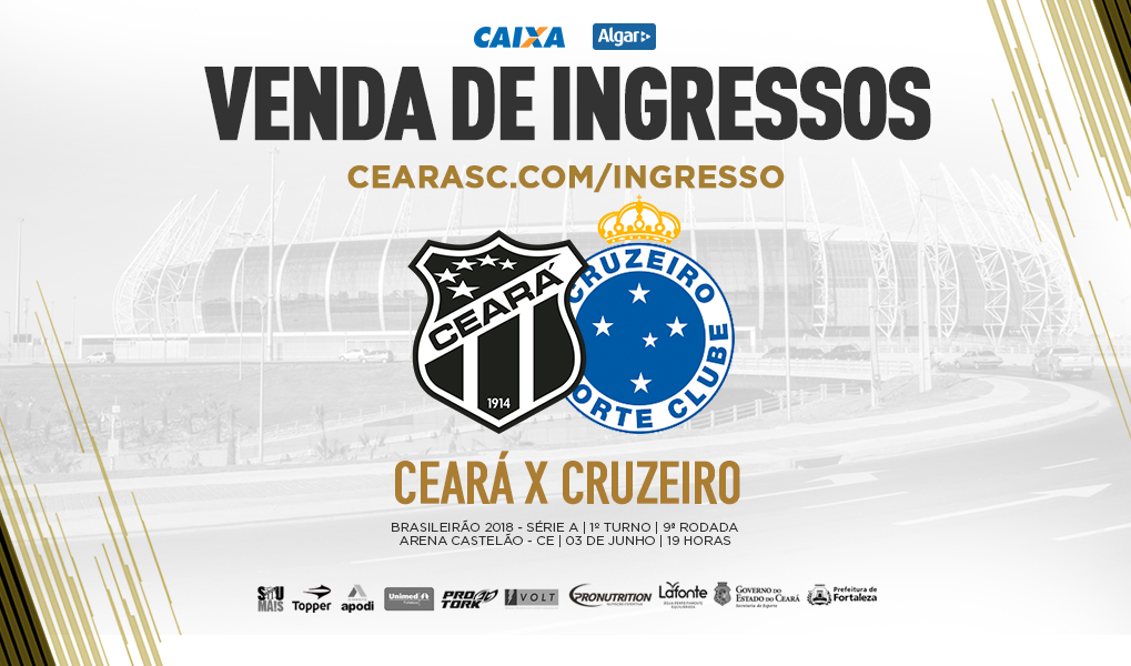 Ceará x Cruzeiro: Confira informações sobre a venda de ingressos