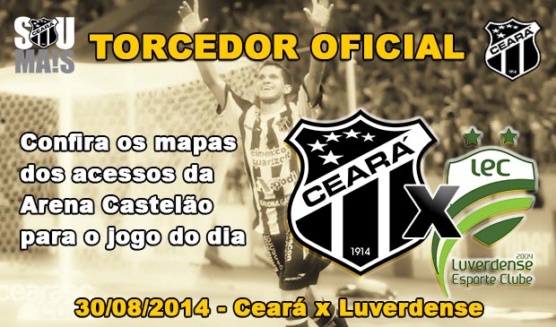 Confira os mapas de acessos para o jogo entre Ceará x Luverdense