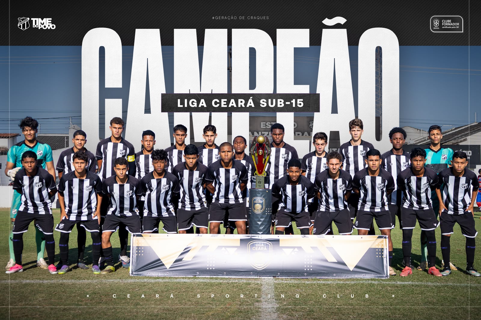 Sub-15: Ceará derrota o Fortaleza por 2 a 1 e é campeão da Liga Ceará