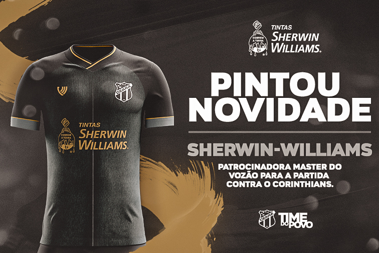 Sherwin-Williams será patrocinadora Master do Ceará na partida diante do Corinthians