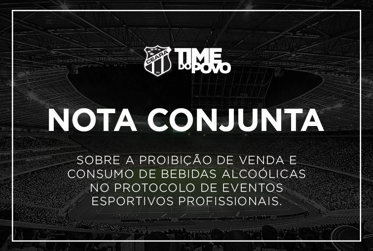 Nota conjunta sobre a proibição de venda e consumo de bebidas alcoólicas no protocolo de eventos esportivos profissionais