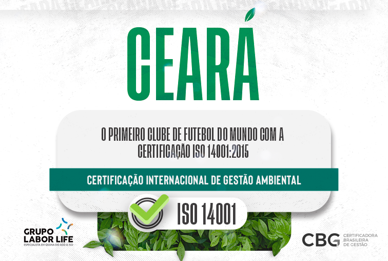 Ceará SC recebe certificação de conformidade com a norma ISO 14001:2015